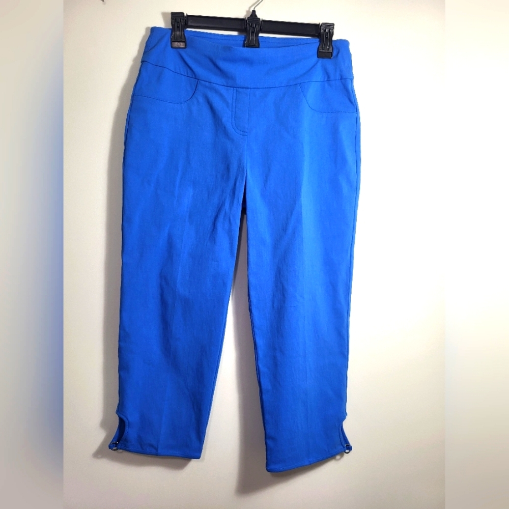 NWOT hearts of palm blue capri stylish pants women's 6 #2038
